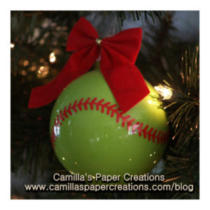 Softball Christmas Ornament